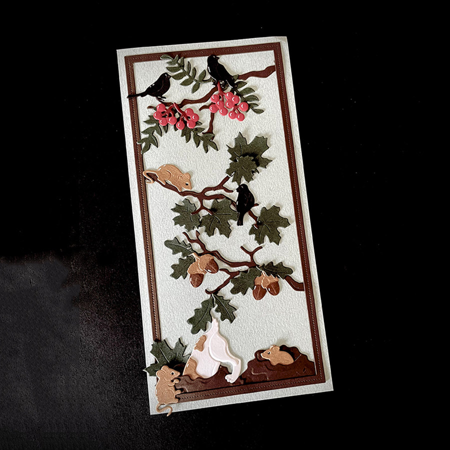 6666树枝和果子 切割模板DIY模具 cutting die手账Scrapbook制作