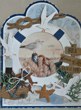 6751沙滩海滩躺椅切割模板DIY模具 cutting die手账Scrapbook贺卡