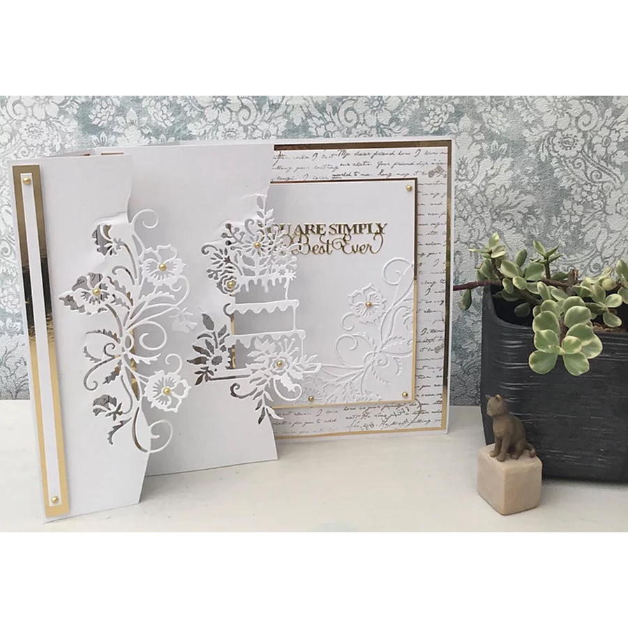 4款花朵蛋糕花边 切割模板DIY模具 cutting die贺卡Scrapbook制作