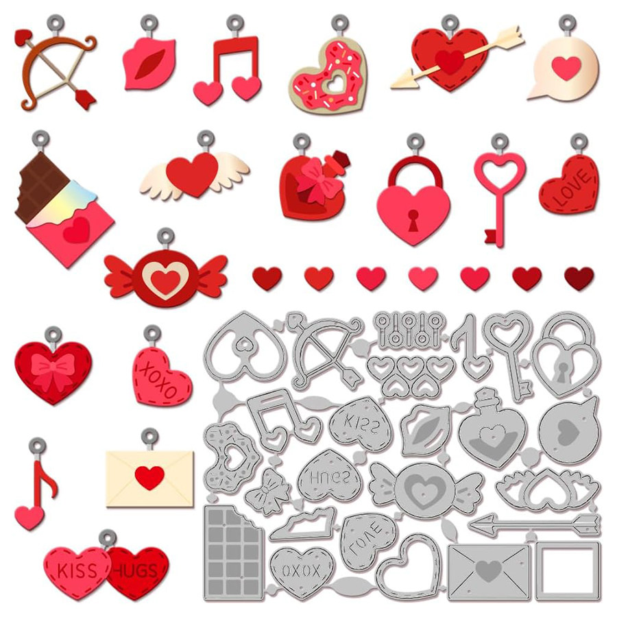 7242爱心 切割模板DIY模具cutting die贺卡Scrapbook相册手账制作