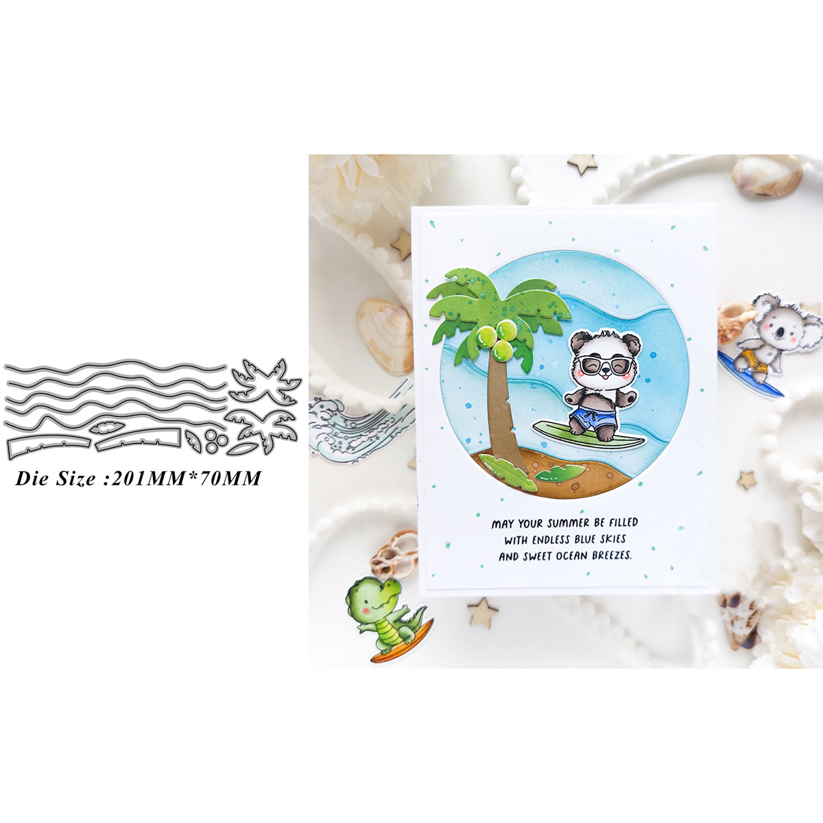 7337海浪花边切割模具DIY cutting die碳钢模板Scrapbook手账制作