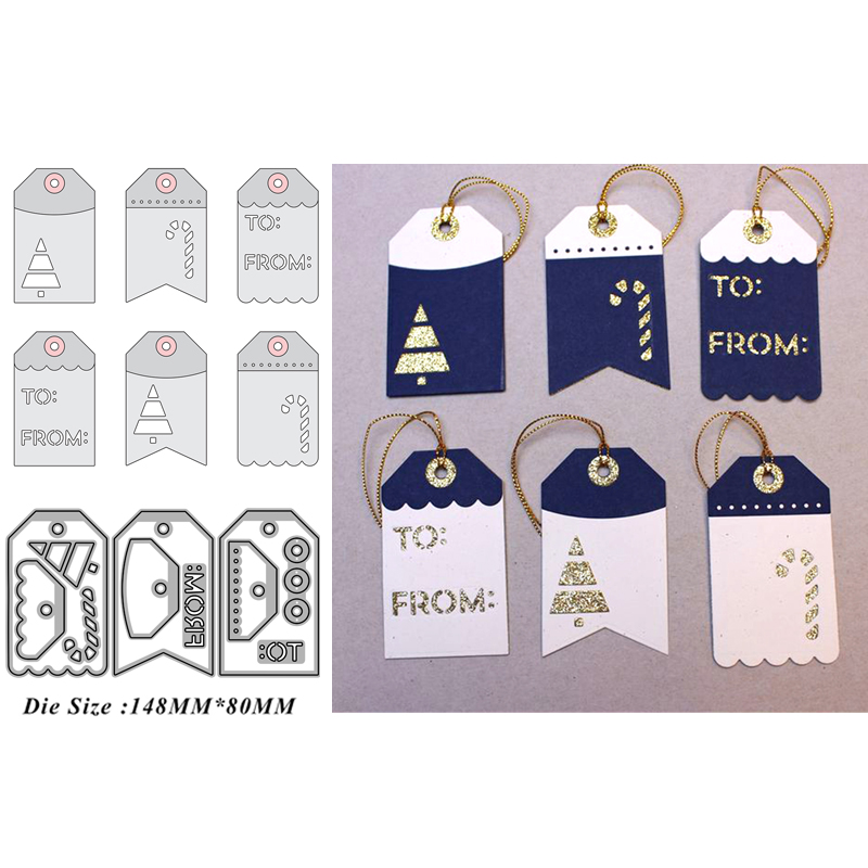6128标签吊牌切割模板DIY模具 cutting die贺卡Scrapbook手账制作