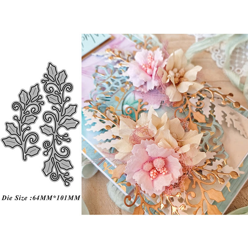 5794两片树叶 切割模板DIY模具cutting die贺卡Scrapbook相册制作