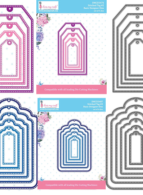 5358标签边框 Scrapbook切割模板 DIY模具cutting dies手账制作