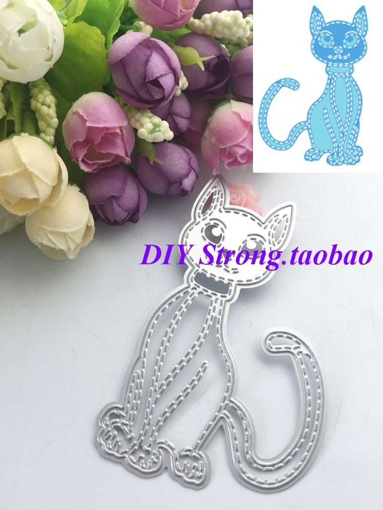 切割模板DIY模具cutting die贺卡相册Scrapbook手账制作 小猫N137
