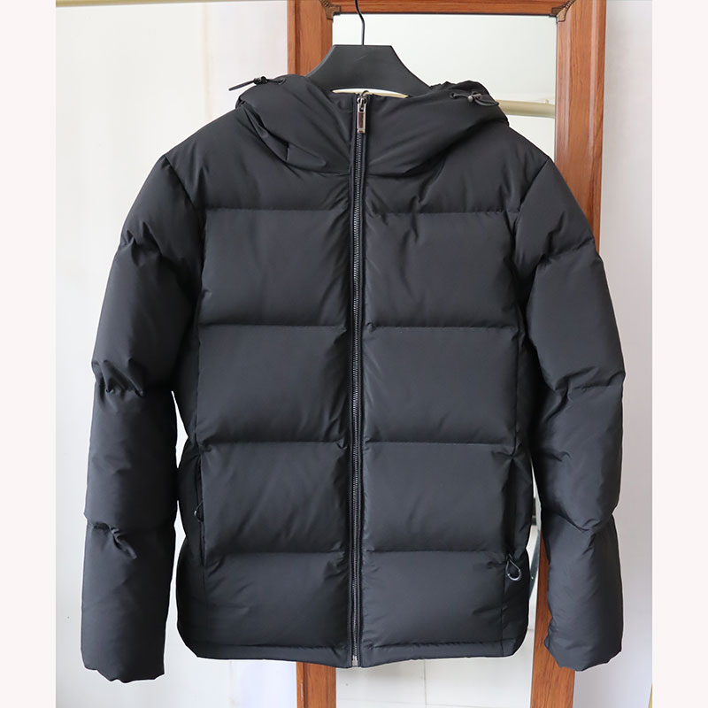韩版尼丝纺短款连帽纯色羽绒服