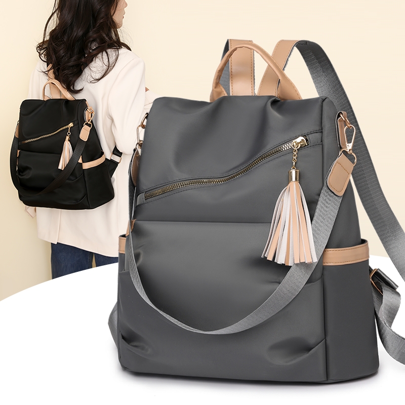 新款女士双肩包2025牛津布大容量防盗背包时尚书包百搭旅行