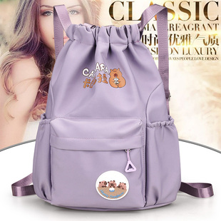 束口袋抽绳双肩包男女中小学生书包轻便小书包包补习背包补课包