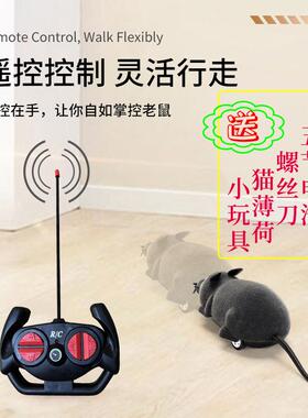 遥控老鼠猫咪玩具仿真老鼠逗猫老鼠玩具宠物玩具前后左右四向行走