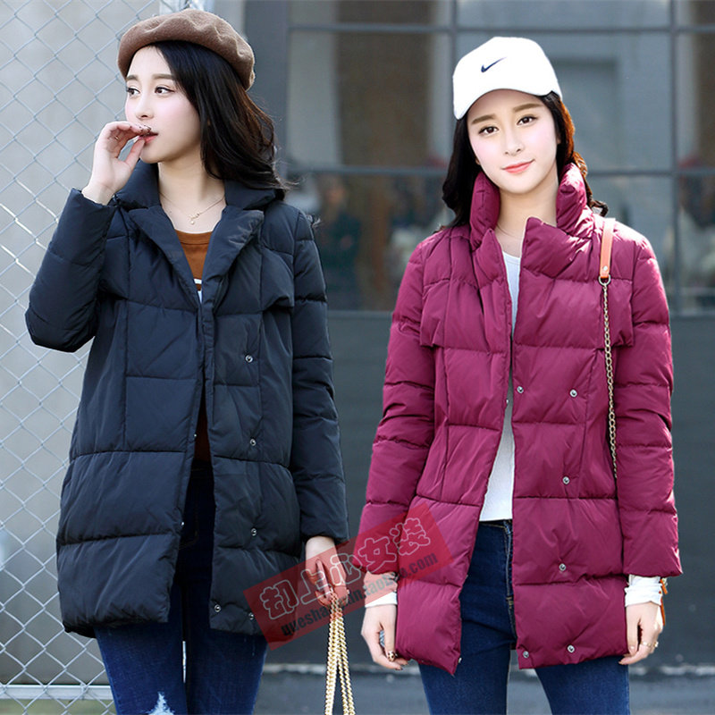 INS Ultra-fire Women's wear winter Mid length version Ultralight Large Double-breasted Stand collar Duck Down Jackets coat overcoatin the Women's clothing/Boutique , Down  category - from Buy2taobao.com to provide professional Taobao agent buy service