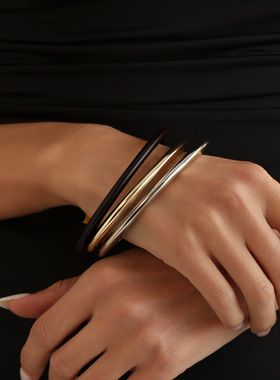 复古蛇骨链多层叠戴弹力手镯女