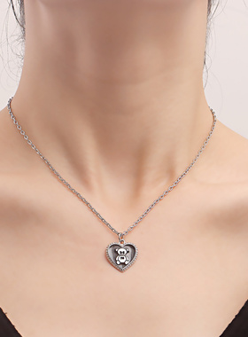 欧美跨境饰品简约单层黑色爱心小