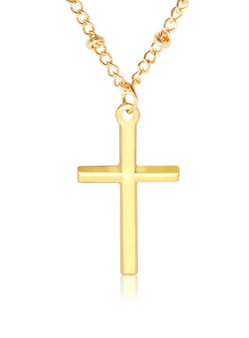 欧美外贸金属十字架电镀亮色定位珠项链男女情侣锁骨链跨境饰品