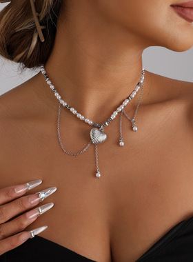 欧美跨境饰品金属重工风纹理爱心