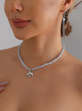 欧美跨境饰品时尚清冷风飞鸟吊坠