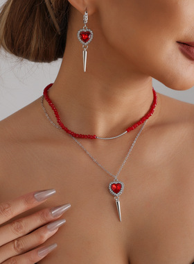 欧美跨境饰品暗黑少女系锥形爱心