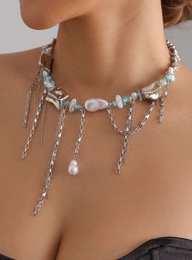 欧美跨境饰品时尚异型串珠拼接CC