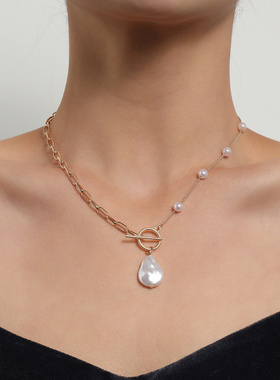 欧美跨境饰品异形葫芦扁平珍珠吊