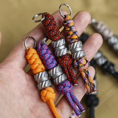 钛合金刀坠EDC坠子编好吊坠送钛钥匙圈刀具汽车钥匙伞绳挂扣装 饰