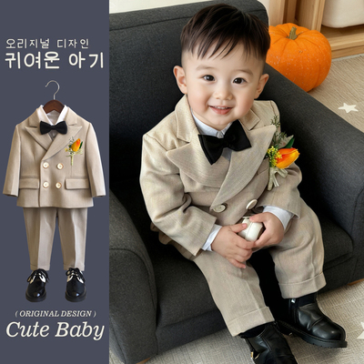 男宝宝周岁礼服男童小西装套装