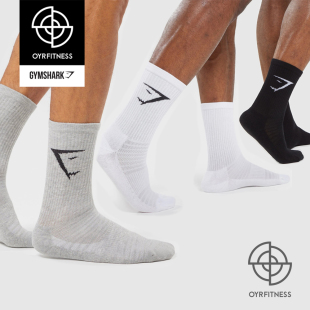 现货英国GYMSHARK CREW SOCKS (3PK)运动袜子 3双连包
