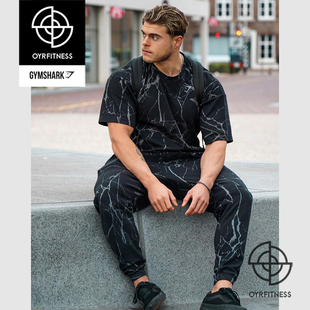 英国GYMSHARK 男POWER SHORT SLEEVE SWEATSHIRT休闲宽大版短袖