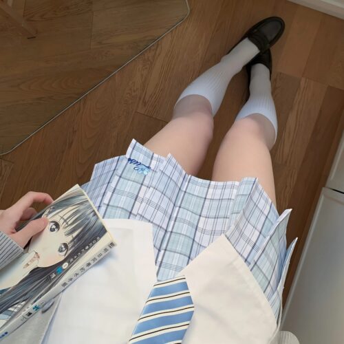 勿忘我JK格裙学院风百褶短裙