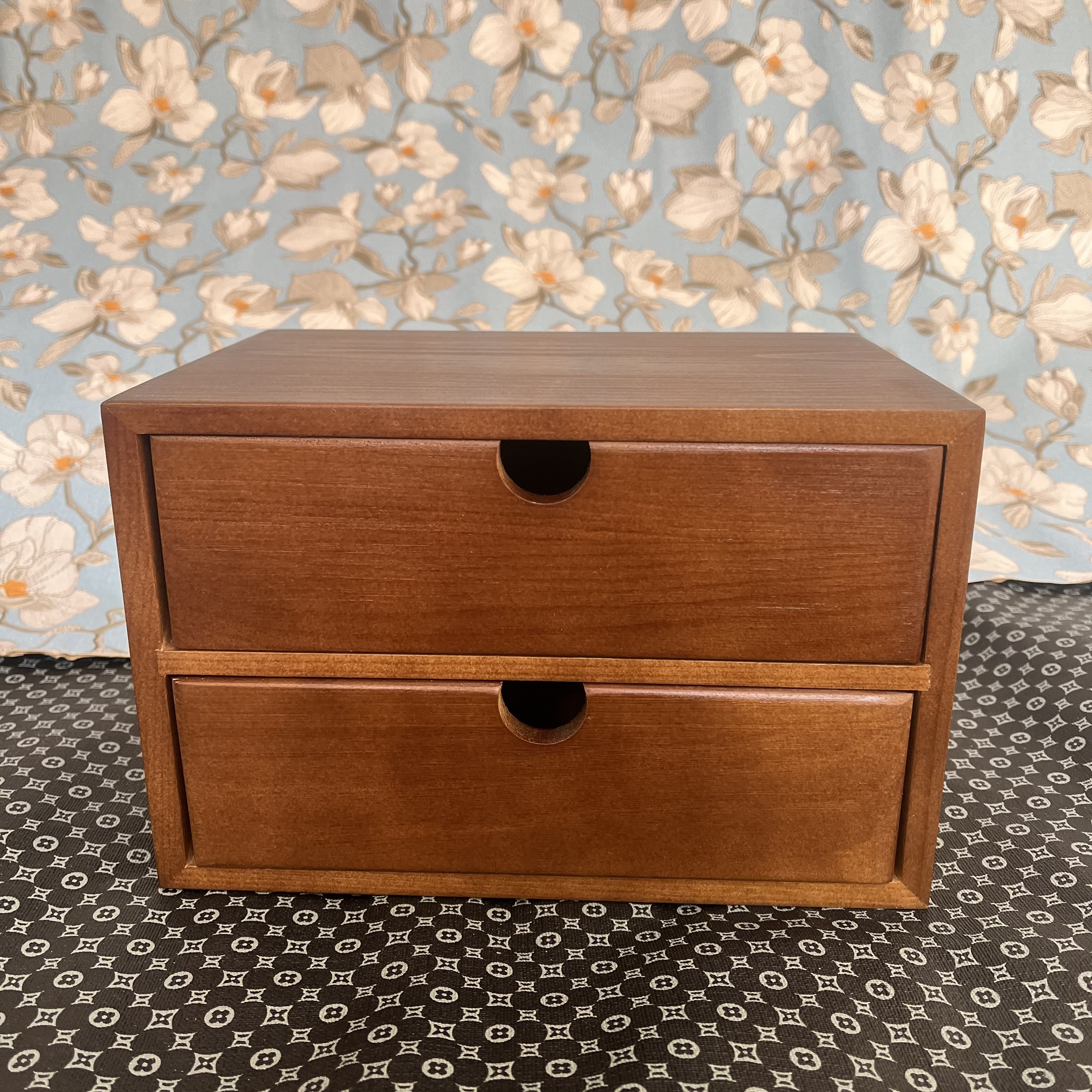 实木桌面电脑增高架单层抽屉小储物柜整理简约家用长方形收纳盒