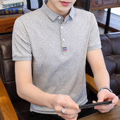 polo衫 男翻领t恤潮牌流2026夏季 有领上衣韩版 以短袖 潮牌男装 薄純