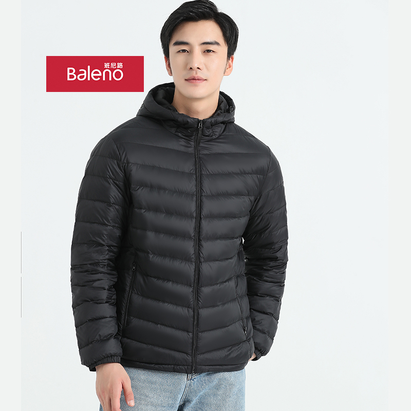 班尼路羽绒服男轻薄保暖立领外套