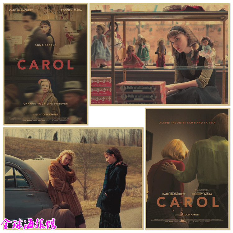 卡罗尔 carol 同性爱情电影海报 复古牛皮纸装饰画酒吧咖啡厅挂画