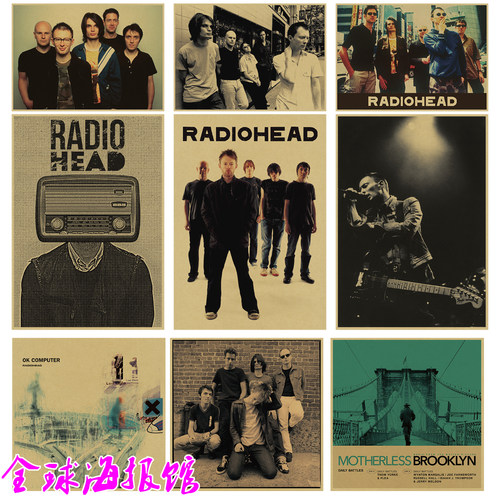 摇滚乐队复古怀旧风牛皮纸海报