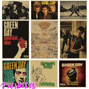 饰画相框墙 绿日摇滚乐队牛皮纸海报酒吧宿舍琴行酒吧装 Green Day