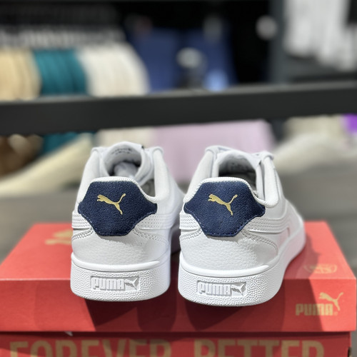 彪马PUMA Shuffle男女小白鞋 深蓝尾经典皮质运动休闲板鞋309668