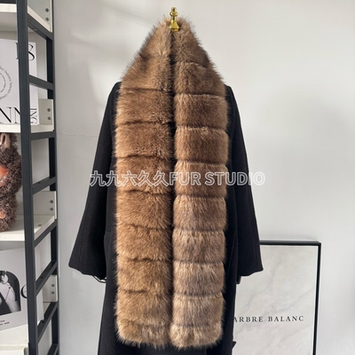 2025秋冬新款仿紫貂毛皮草长围巾加厚保暖围脖气质凹造型毛领子女