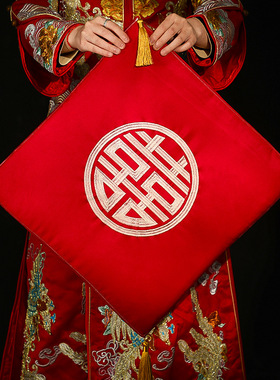 结婚跪垫一对敬茶座福垫敬酒跪拜红色喜垫子新娘改口婚庆用品大全
