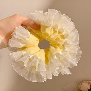 柠檬奶酪包~温柔黄色大肠发圈女法式高级感头饰扎头发丸子头发绳