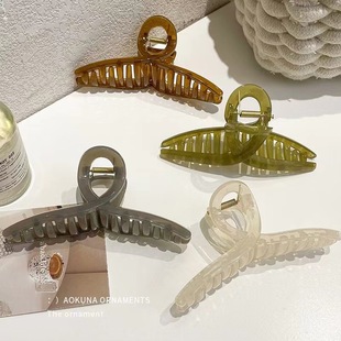 半透明果冻气质简约抓夹女大号质感简约发抓发夹发饰盘发鲨鱼夹子