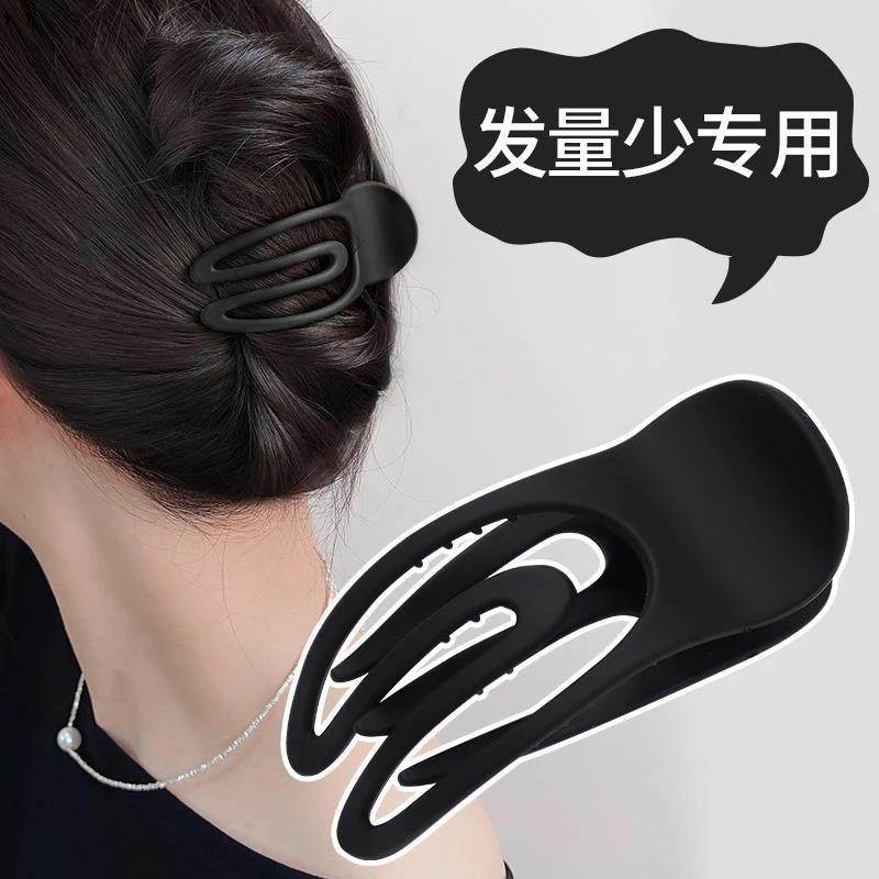 发量少发夹女后脑勺盘发鸭嘴夹新款简约百搭抓夹高级感半扎发夹子