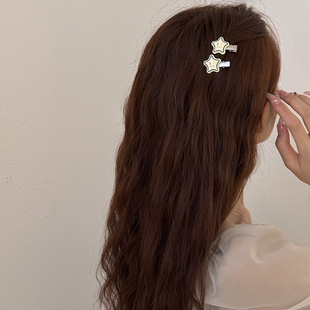 可爱星星椭圆发夹简约甜美发夹星形发夹少女刘海侧边夹金属发饰女