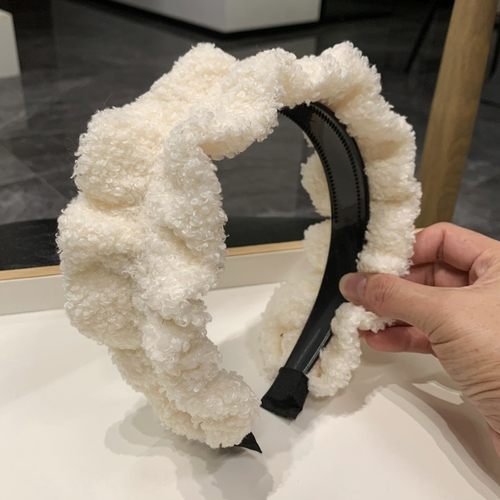 褶皱带齿防滑宽边发箍可爱