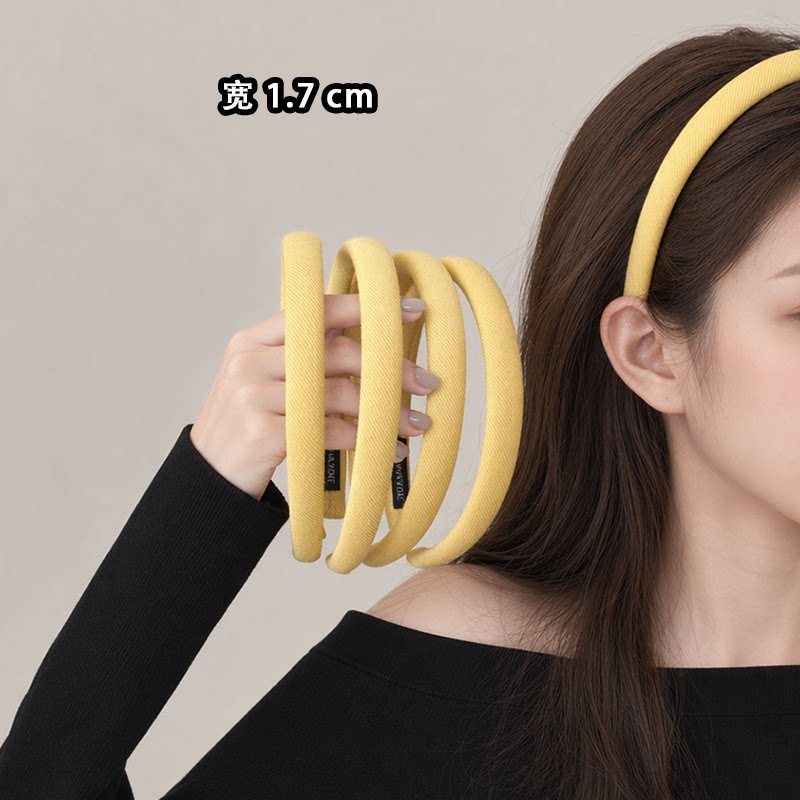 简约小鸡黄色布艺发箍女外出百搭发卡压发洗脸头箍发饰高颅顶头饰