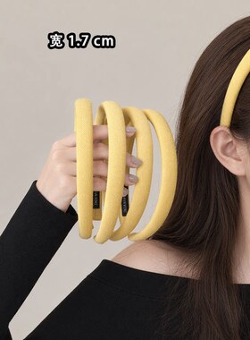 简约小鸡黄色布艺发箍女外出百搭发卡压发洗脸头箍发饰高颅顶头饰