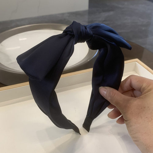 新款宽边纯色发箍兔耳朵时尚布艺头箍外出百搭发饰碎发蝴蝶结头箍