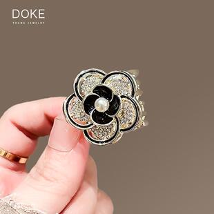 小香风珍珠山茶花小号发夹女前额刘海碎发小抓夹公主头发卡头饰