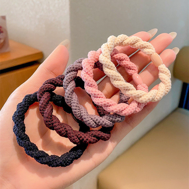 高弹力头绳麻花辫橡皮筋女扎头2024年新款耐用不伤发皮套发圈发饰