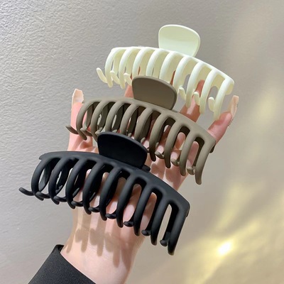 简约气质磨砂大号龙骨盘头发抓夹鲨鱼夹发夹后脑勺夹子百搭抓夹女