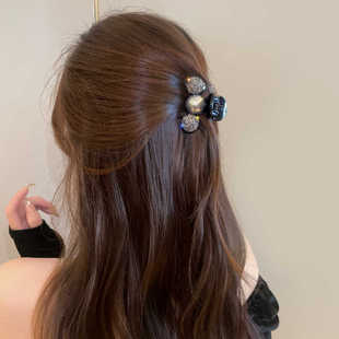 法式复古高级感闪钻小抓夹半扎发轻奢设计感刘海夹鲨鱼夹女发饰