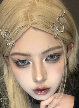 高级感蛇形发夹刘海发卡子侧边夹暗黑风辣妹发饰百搭网红头饰品