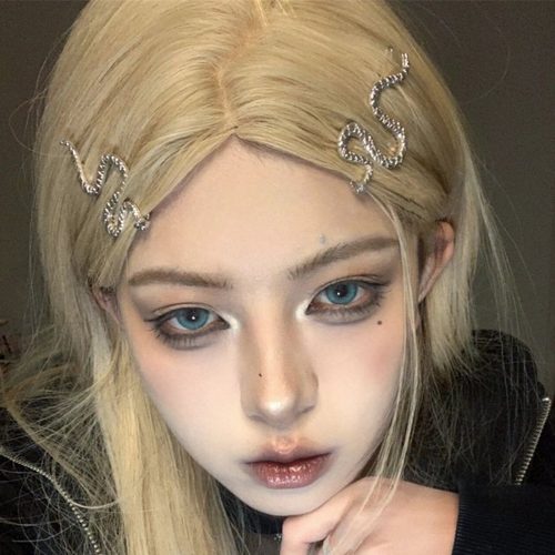 高级感蛇形发夹刘海发卡子侧边夹暗黑风辣妹发饰百搭网红头饰品